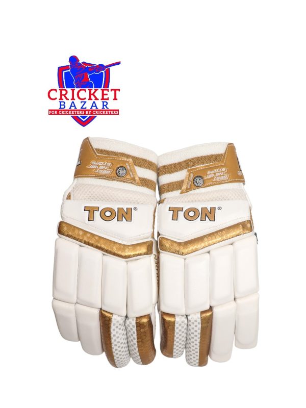 SS Ton Golden Gutsy Cricket Batting Gloves Men's Size (RH)