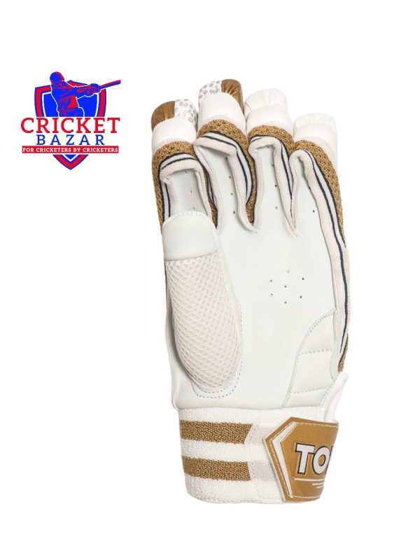 SS Ton Golden Gutsy Cricket Batting Gloves Men's Size (RH) - Image 2