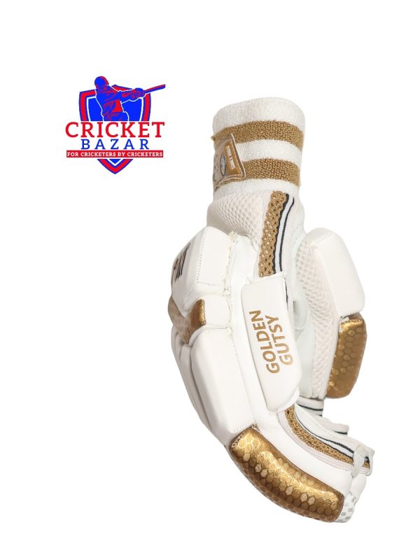 SS Ton Golden Gutsy Cricket Batting Gloves Men's Size (RH) - Image 4