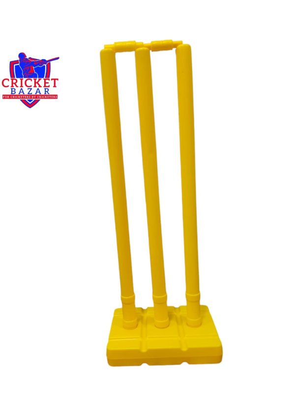 Plastic Cricket Stumps Set with Stand & Bails - Image 2