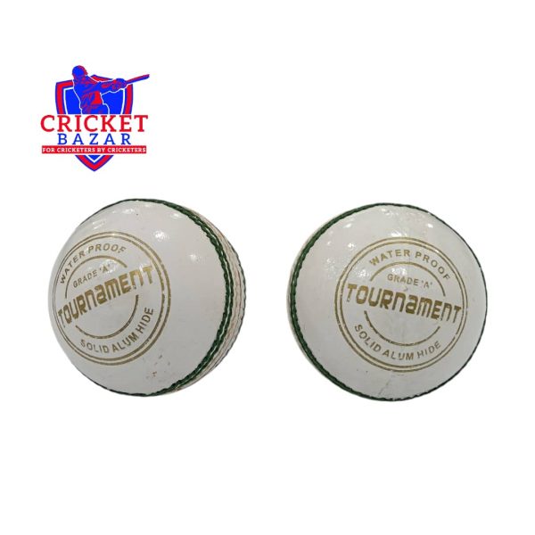 Tournament White Cricket leather Ball (156GMS) - Image 3