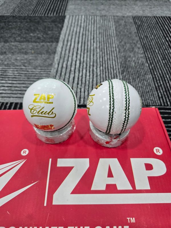 ZAP Club White Cricket Leather Ball (156GMS) - Image 2