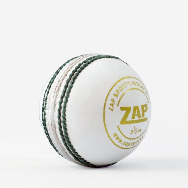 ZAP Club White Cricket Leather Ball (156GMS) - Image 3