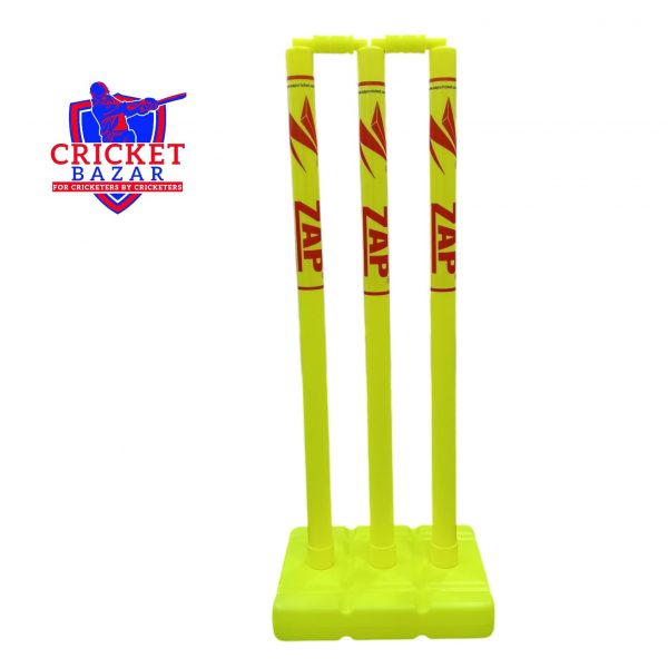 ZAP Plastic Cricket Stumps Set with Stand & Bails - Image 3