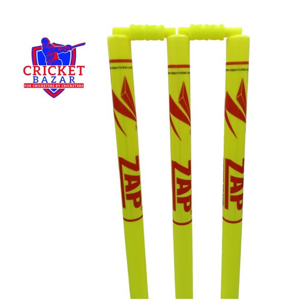 ZAP Plastic Cricket Stumps Set with Stand & Bails - Image 2