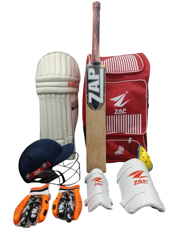 ZAP Junior Individual Cricket Kit Boy(Size 5) and Youth(Size 6)- All 8 Items