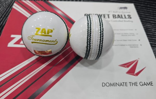 ZAP Tournament White Cricket Leather Ball (156GMS) - Image 2