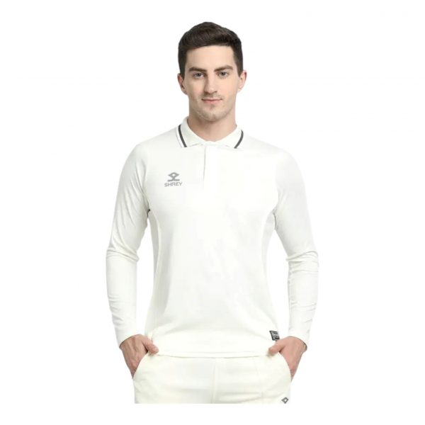 Shrey Premium Off White Cricket Shirt Full Sleeves - Image 2