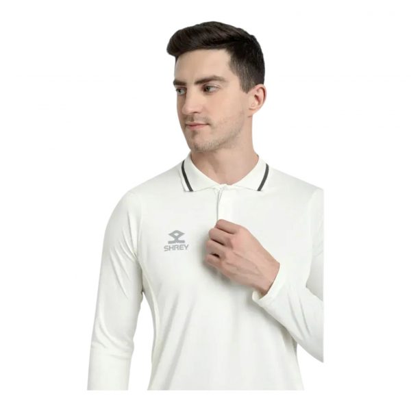 Shrey Premium Off White Cricket Shirt Full Sleeves - Image 4