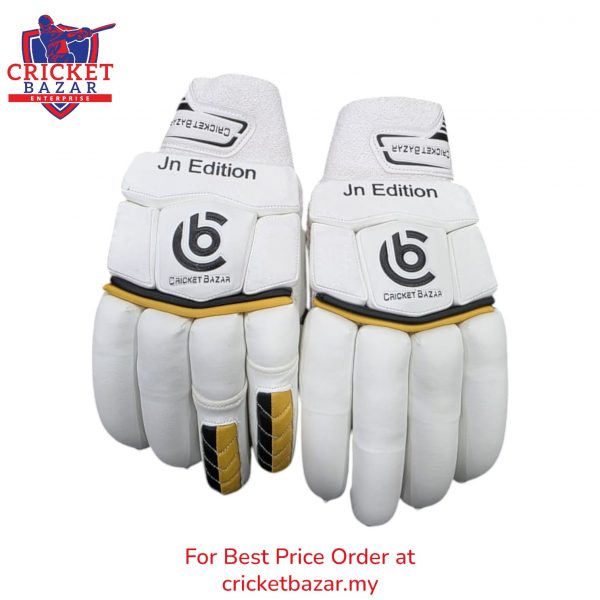 CB JN Edition Cricket Batting Gloves – Men's Size (Yellow & Black Trim) - Image 2