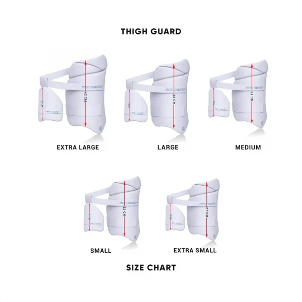 Moonwalkr Cricket Thigh Guard 2.0(White-RH/LH)-Extra Small - Image 5
