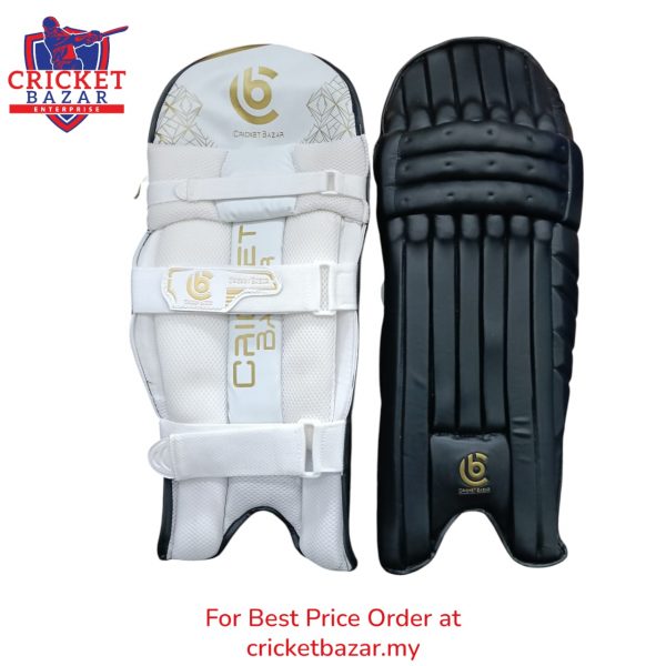 CB JN Edition Cricket Batting Pads – Men’s (RH/LH) | White, Blue & Black - Image 4