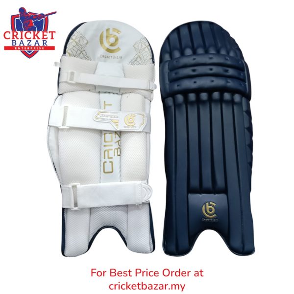 CB JN Edition Cricket Batting Pads – Men’s (RH/LH) | White, Blue & Black - Image 2