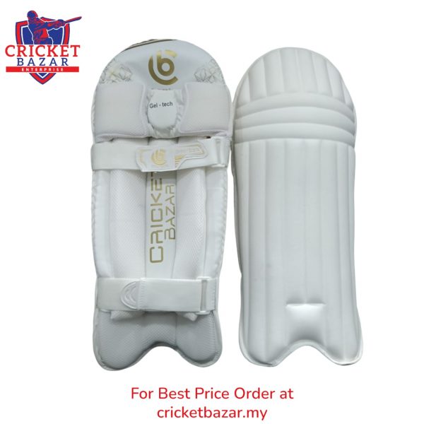 CB Moulded ULTRALITE Cricket Batting Pads – Men’s Size (White & Blue)- Ambidextrous - Image 3