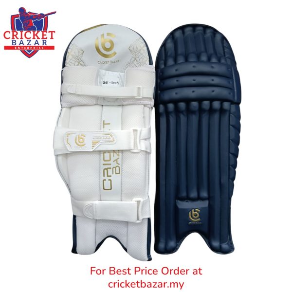 CB Player Edition Cricket Batting Pads – Men’s Size (White & Blue | RH & LH) - Image 2